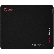 Lorgar Main 325, Gaming mouse pad, Precise control surface, Red anti-slip rubber base, size: 500mm x 420mm x 3mm, weight