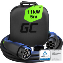 Green Cell GC Snap Type 2 EV įkrovimo kabelis 11kW 7m, skirtas Tesla Model Y 3 S X, VW ID.4, Kia EV6, Hyundai IONIQ 5, F