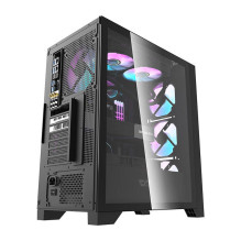 Kompiuterio dėklas Darkflash DRX70 GLASS + 4 RGB ventiliatoriai (juodi)