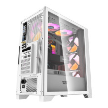 Kompiuterio dėklas Darkflash DRX70 GLASS + 4 RGB ventiliatoriai (balti)