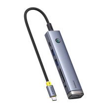 Hub 7w1 Baseus UltraJoy USB-C to HDMI +2xUSB3.0+PD+SD/ TF+3.5mm (gray)