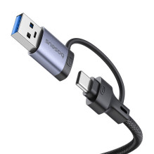 Hub 4in1 Baseus UltraJoy USB-A&USB-C iki 3xUSB3.0+USB-C+RJ45 (pilka)