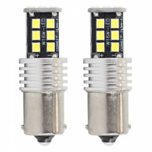 żarówki led canbus 2835 15smd 1156 ba15s p21w r10w r5w white 12v 24v amio-01293