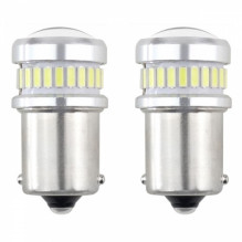 żarówki led canbus 3014 24smd + 3030 6smd ba15s p21w r10w r5w white 12v 24v amio-02448