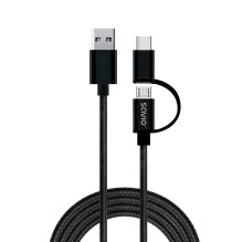 Savio CL-128 USB cable USB 2.0 1 m USB A USB C / Micro-USB A Black