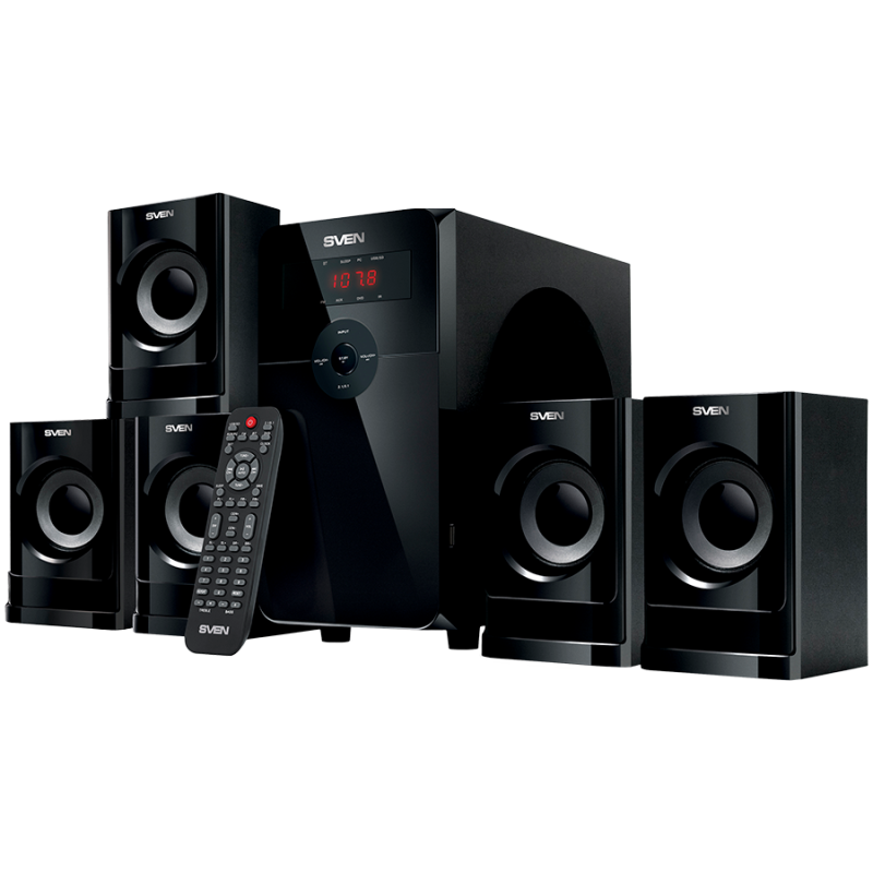 Speakers SVEN HT-201, black (80W, Bluetooth, FM, USB/ SD, Display, RC unit)