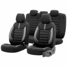 Otom Limited 102 juodos/ pilkos 3 užtrauktuku automobilinių sėdynių užvalkalų rinkinys