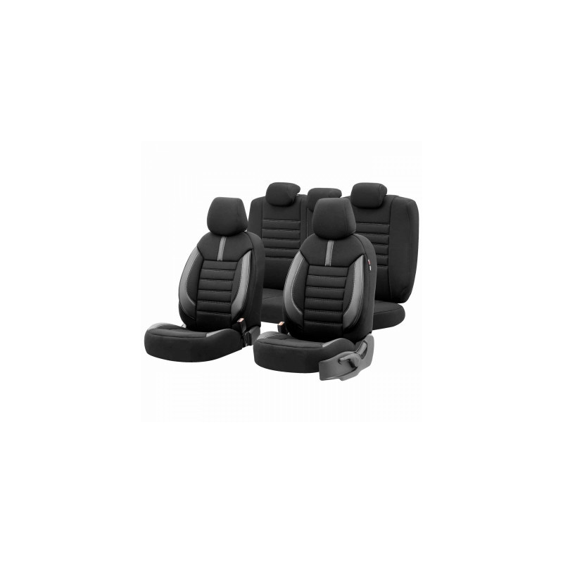 A set of otom limited 102 black/ gray 3-zip car seat covers