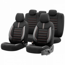 Otom Limited 101 juodos/ raudonos 3 užtrauktuku automobilinių sėdynių užvalkalų rinkinys