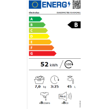 45 cm gylio skalbimo mašina Electrolux EW6SM427BE