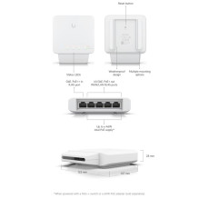 Jungiklis, UBIQUITI, USW-FLEX, 5x10Base-T / 100Base-TX / 1000Base-T, PoE prievadai 5, 15,4 vatai, USW-FLEX