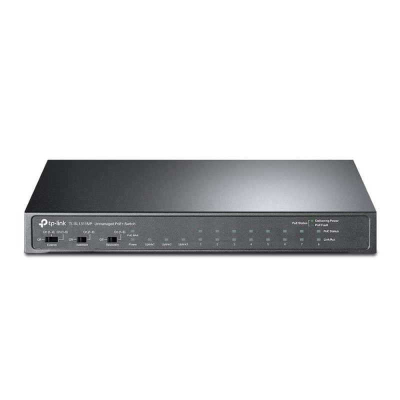 Switch, TP-LINK, TL-SL1311MP, 1x10Base-T / 100Base-TX, PoE+ ports 8, 124 Watts, TL-SL1311MP