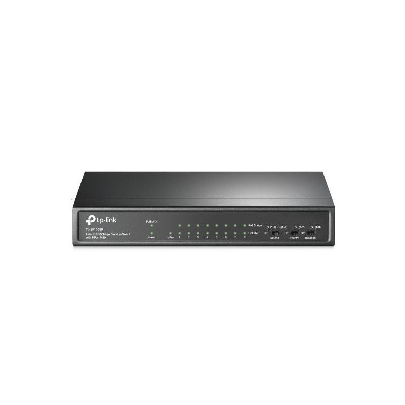 Switch, TP-LINK, TL-SF1009P, Desktop / pedestal, 9x10Base-T / 100Base-TX, PoE+ ports 8, TL-SF1009P