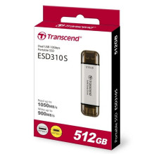 External SSD, TRANSCEND, ESD310, 512GB, USB-C, USB, 3D NAND, Write speed 900 MBytes / sec, Read speed 1050 MBytes / sec,