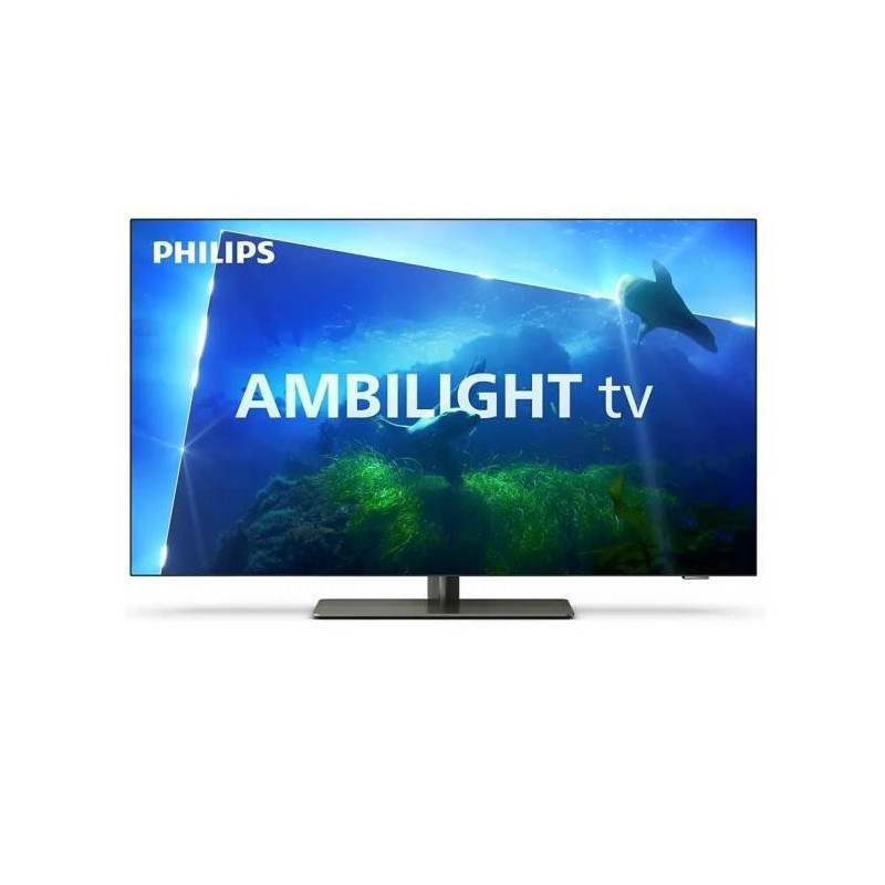 TV Set, PHILIPS, 65&quot;, OLED / Smart, 3840x2160, Wireless LAN, Bluetooth, Google TV, Metallic, 65OLED818 / 12