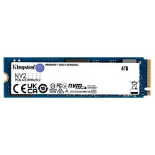 SSD, KINGSTON, NV2, 4TB, M.2, PCIE, NVMe, Rašymo greitis 2800 MB/s, Skaitymo greitis 3500 MB/s, 2,2 mm, TBW 1280 TB, MTB