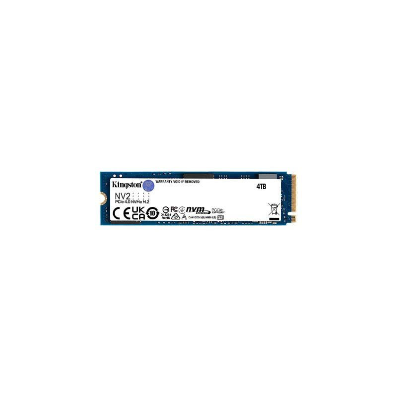 SSD, KINGSTON, NV2, 4TB, M.2, PCIE, NVMe, Write speed 2800 MBytes / sec, Read speed 3500 MBytes / sec, 2.2mm, TBW 1280 T