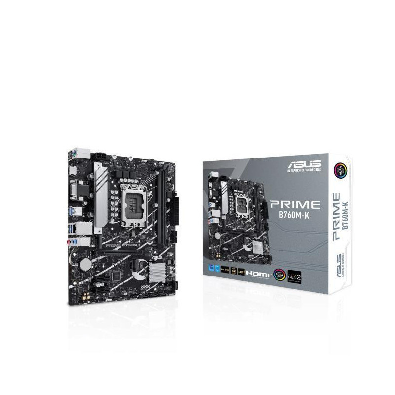 Mainboard, ASUS, Intel B760 Express, LGA1700, Micro-ATX, Memory DDR5, Memory slots 2, 2xPCI-Express 4.0 1x, 1xPCI-Expres