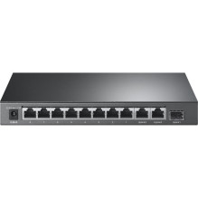 Switch, TP-LINK, TL-SL1311P, Desktop / pedestal, 8x10Base-T / 100Base-TX, 1xSFP, 2xRJ45, PoE+ ports 8, 65 Watts, TL-SL13