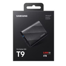 External SSD, SAMSUNG, T9, 4TB, USB 3.2, Write speed 2000 MBytes / sec, Read speed 2000 MBytes / sec, MU-PG4T0B / EU