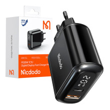 Sieninis įkroviklis Mcdodo CH-7170 PD 20W 2xUSB + USB-C (juodas)