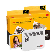 Kodak Mini 3 Retro P300rw60 Instant Photo Printer Kit 3x3 White