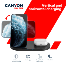 CANYON wireless charger WS-202 10W 2in1 Black