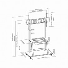 Gembird TVS-100F-01 signage display mount 2.54 m (100&quot;) Black