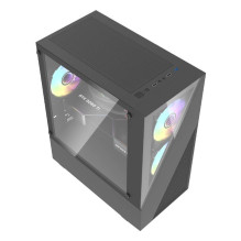 Aigo E330M computer case + 4 argb fans (black)