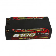 Battery Gens Ace Redline Series 5100mAh 7.6V 130C 2S2P Hard Case HV Lipo