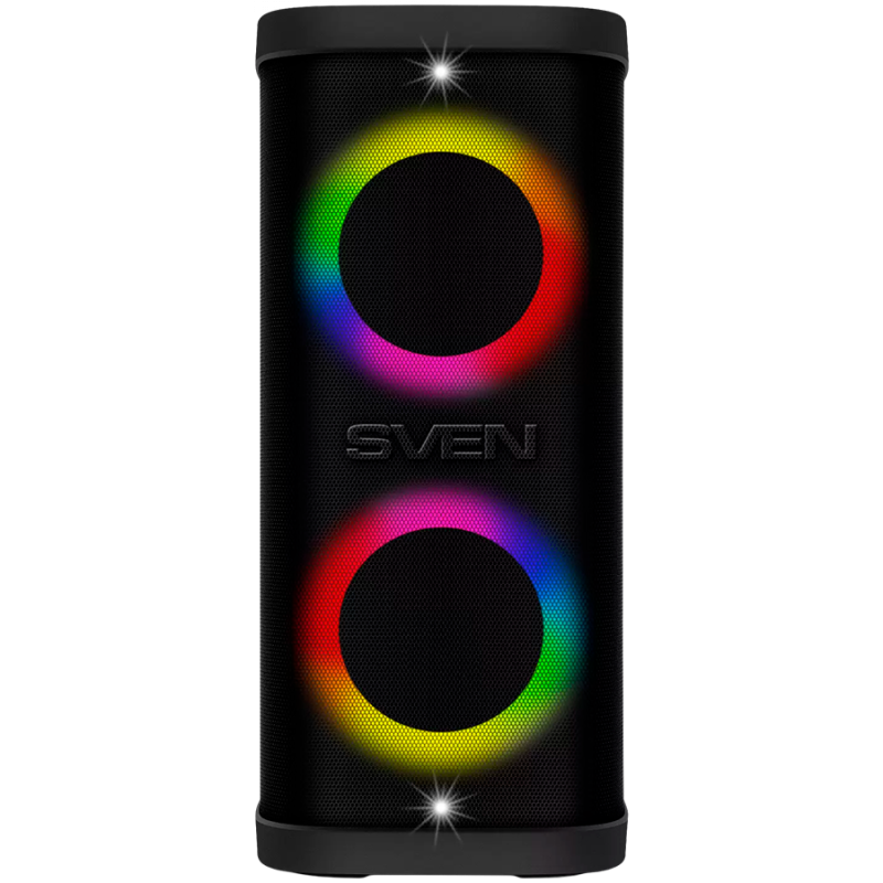 Portable speaker SVEN PS-950, black, power output 2x80W (RMS), TWS, Bluetooth, IPx4, FM, USB, microSD, LED-display, lith