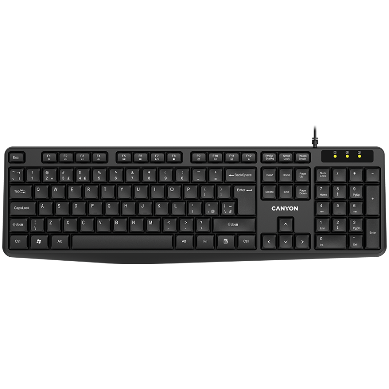 CANYON keyboard KB-1 EN Wired Black