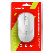 CANYON pelė MW-18 EU Wireless Charge Pearl White