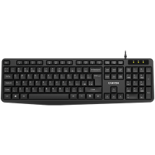 CANYON laidinė klaviatūra, 104 klavišai, USB2.0, juodas, laido ilgis 1,5m, 443*145*24mm, 0,37kg, lietuvių/ anglų k.