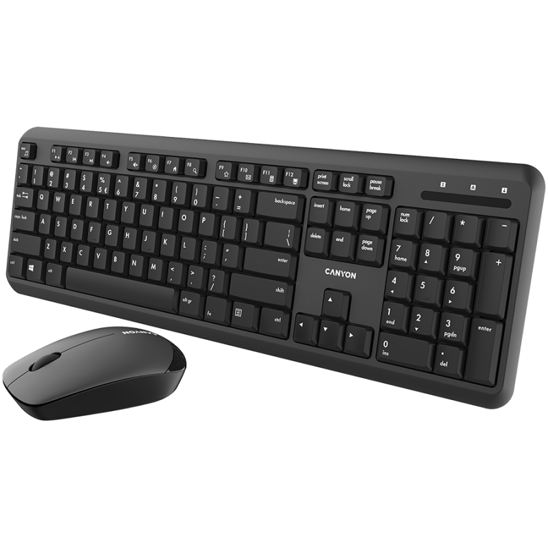 CANYON SET-W20 EN/ HU Keyboard+Mouse Velvet Wireless Black