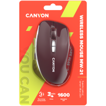 CANYON mouse MW-21 BlueLED 7buttons Wireless Burgundy Red