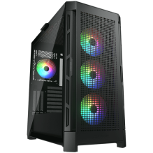 COUGAR DUOFACE PRO RGB Black, Mid Tower, 3x 120 ARGB Fans, RGB Button, Tempered Glass, Mini ITX / Micro ATX / ATX / CEB 