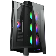 COUGAR DUOFACE PRO RGB Black, Mid Tower, 3x 120 ARGB Fans, RGB Button, Tempered Glass, Mini ITX / Micro ATX / ATX / CEB 