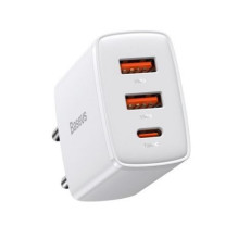 Charger Baseus (CCXJ-E02) (1xUSB-C 2xUSB 3A 30W) white