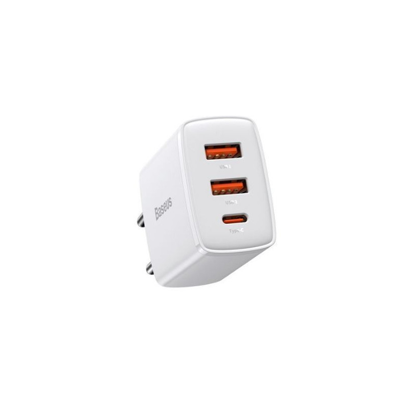 Charger Baseus (CCXJ-E02) (1xUSB-C 2xUSB 3A 30W) white