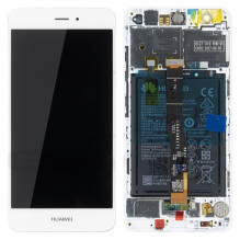 Ekranas Huawei Nova su lietimui jautriu stikliuku ir rėmeliu ir baterija White originalus (service pack)