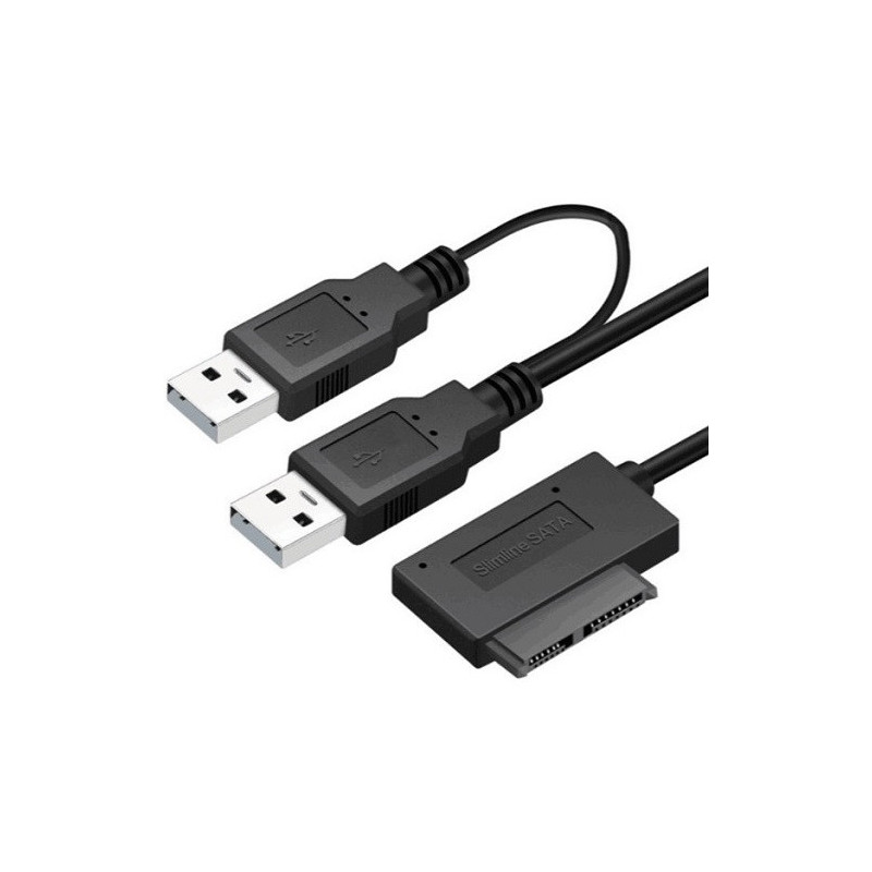 USB 2.0 Type-A to Slimline SATA II 7+6Pin Adapter