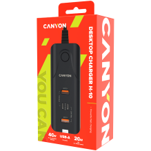 CANYON charger H-10 PD 20W QC 3.0 18W 2USB-A 2USB-C Desk Black