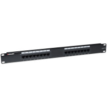 Intellinet Patch Panel, Cat6, UTP, 16-Port, 1U, Black