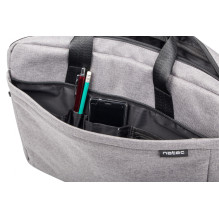 NATEC Mustela notebook case 39.6 cm (15.6&quot;) Messenger case Grey