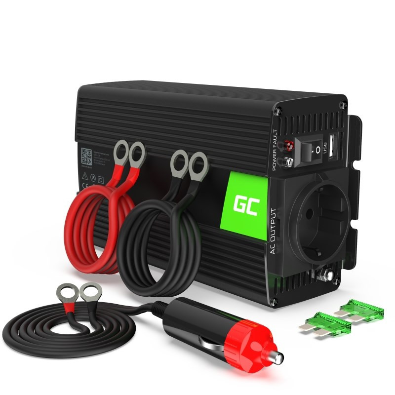 Green Cell INV16 maitinimo adapteris / inverteris Auto 500 W Black