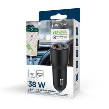 MOBILUSIS ĮKROVIKLIS AUTOMOBILINIS USB 2 PORT / TA-UC-AC2PDQC38-CAR-01 GEMBIRD