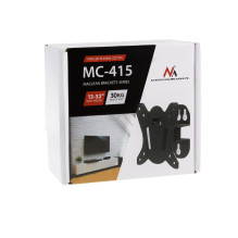 Maclean MC-415 TV Monitor Wall Mount 13&quot;-32&quot; 30kg Tilt Rotate max. VESA 100x100 30kg Black Slim Universal Powd