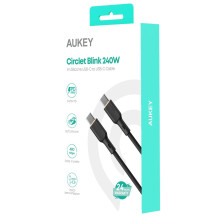 AUKEY CB-SCC241 USB-C Power Delivery PD 240W 5A 20V 1m Nylon Black