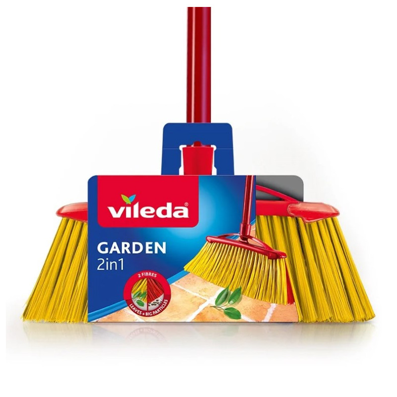 Broom VILEDA 2in1 Garden Outdoor (red / yellow)